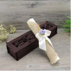 Black Wooden Box Invitation Card Customized Engraved Text